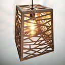 Ver imagem 5 de Luminária Pendente de Teto MDF Lâmina Madeira Moderna Rústica Bivolt