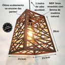 Ver imagem 6 de Luminária Pendente de Teto MDF Lâmina Madeira Moderna Rústica Bivolt