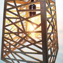 Ver imagem 4 de Luminária Pendente de Teto MDF Lâmina Madeira Moderna Rústica Bivolt