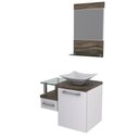 Ver imagem 3 de Gabinete para Banheiro C-cuba L34 e Espelheira Legno 631 Branco Chess C-carvalho Dark
