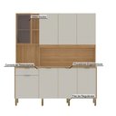 Ver imagem 4 de Armário de Cozinha Compacto Kits Paraná Nature 8 Portas 1 Gaveta Nicho Decorativo 1,94m - Freijó/
