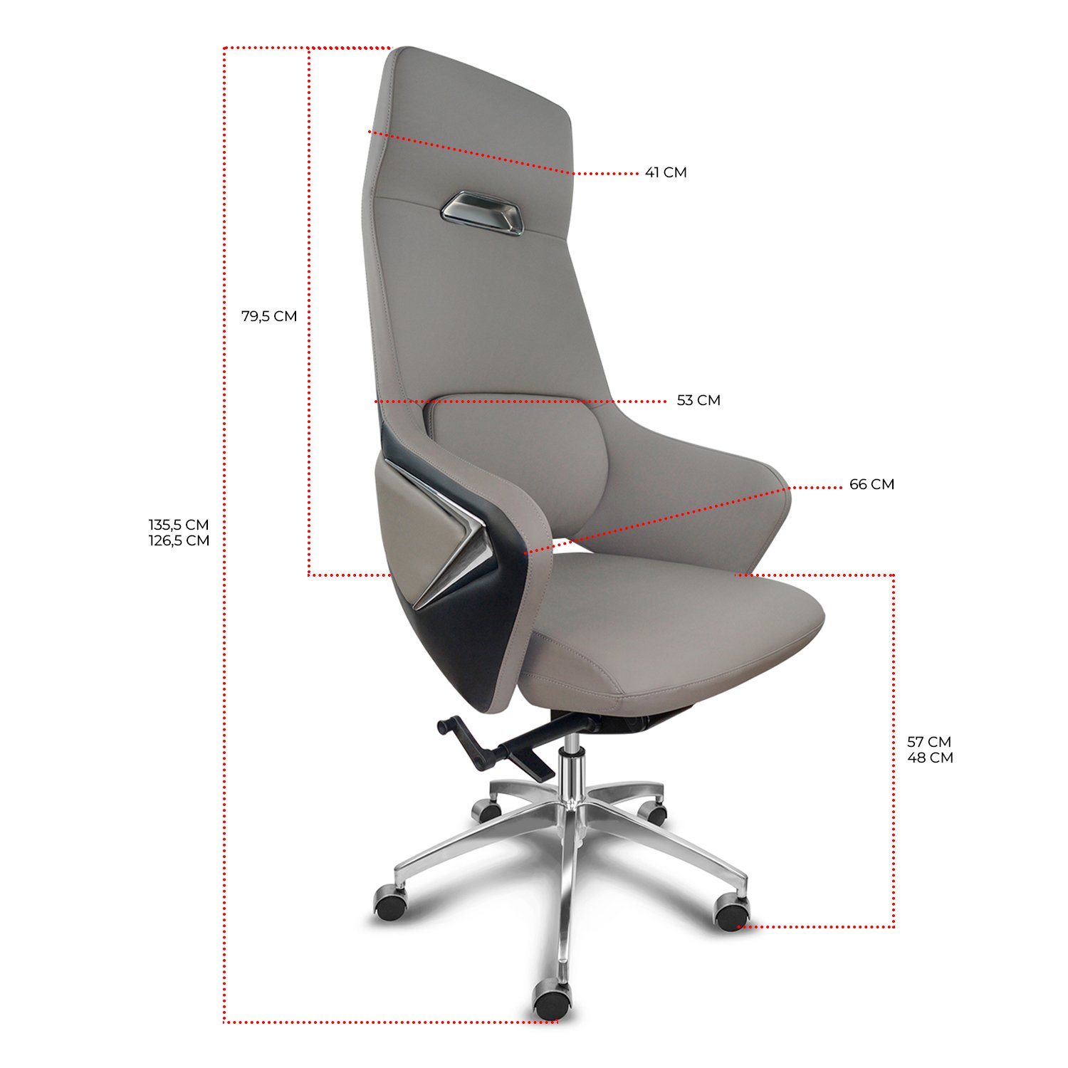 Cadeira Presidente Escritório Ergonômica Gogo Chair Deluxe Go-1001 - Cinza - 6