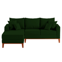 Ver imagem 2 de Sofá 3 Lugares Beny com Chaise Esquerdo Suede Verde