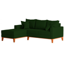 Ver imagem 3 de Sofá 3 Lugares Beny com Chaise Esquerdo Suede Verde