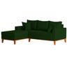 Sofá 3 Lugares Beny com Chaise Esquerdo Suede Verde - 3