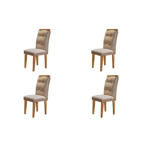 Conjunto com 4 Cadeiras para Sala de Jantar Carol Rufato Imbuia/turim 07