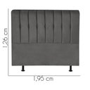 Ver imagem 3 de Cabeceira Estofada Kiara 195cm King Size Box Quarto Corino Cinza - Gat Magazine
