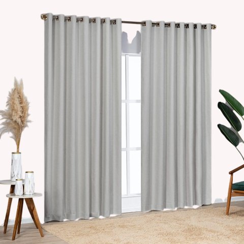 Cortina Blackout Linha 2m Celine Varão 2,0 x 1,7m - 100% Poliéster - Cinza