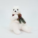 Ver imagem 2 de Decoração Enfeite Natalino Urso Polar Cachecol Xadrez 20 cm