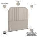 Ver imagem 4 de Cabeceira Cama Box King Estofada Orgânica 195cm Alice W01 Linho Bege - Lyam Decor