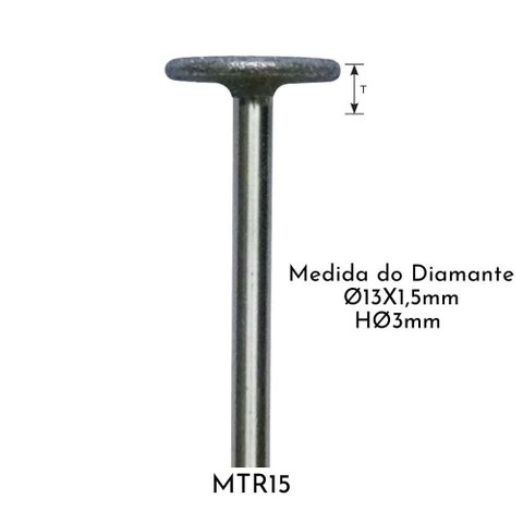 Ponta Rotativa Diamantada Individual Haste Ø3mm Politone Modelo Mtr15
