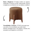 Ver imagem 5 de Puff Estofado Decorativo Redondo Sala de Estar Marrocos Suede:capuccino