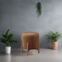 Ver imagem 2 de Puff Estofado Decorativo Redondo Sala de Estar Marrocos Suede:capuccino
