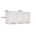 Ver imagem 4 de Armário Aéreo Cozinha 120 cm Rubi 3 Portas Branco/Cinamomo - Pnr Móveis