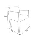 Ver imagem 2 de Kit 4 Poltronas Nina Executiva 1 Lugar Tecido Sintético Pé Marrom - Preto - Cor: Preto