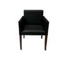 Ver imagem 3 de Kit 4 Poltronas Nina Executiva 1 Lugar Tecido Sintético Pé Marrom - Preto - Cor: Preto