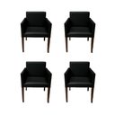 Ver imagem 1 de Kit 4 Poltronas Nina Executiva 1 Lugar Tecido Sintético Pé Marrom - Preto - Cor: Preto