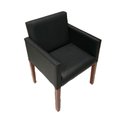 Ver imagem 4 de Kit 4 Poltronas Nina Executiva 1 Lugar Tecido Sintético Pé Marrom - Preto - Cor: Preto