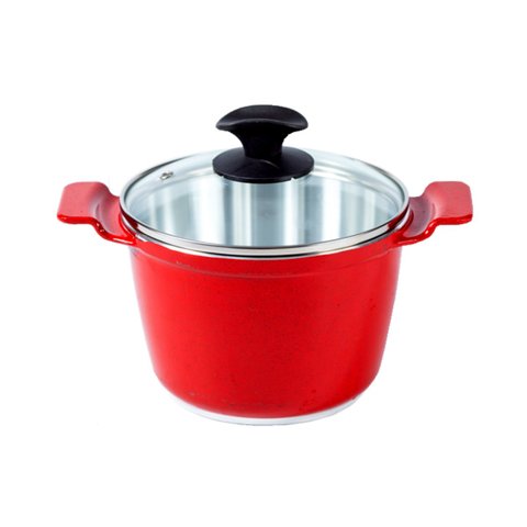 Caldeirão Vermelho Alça de Alumínio Diamantado Tv 24cm