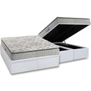 Ver imagem 1 de Cama Box Baú Queen: Colchão Espuma D33 Anjos Orthosono Pillow Top + Base CRC Courano White(158x198)
