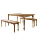 Ver imagem 2 de Mesa de Jantar 6 Lugares 160cm com 02 Bancos de Madeira Maciça Lazuli F06 Freijó - Lyam Decor