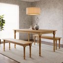 Ver imagem 3 de Mesa de Jantar 6 Lugares 160cm com 02 Bancos de Madeira Maciça Lazuli F06 Freijó - Lyam Decor