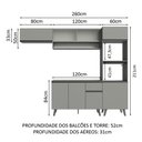 Ver imagem 4 de Armário de Cozinha Completa 260cm Cinza Nice Madesa 04