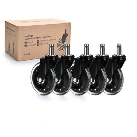 Roda de Cadeira de Escritório, Rodízio de Cadeira de Escritório de 3 Polegadas 5 Peças para Substitu