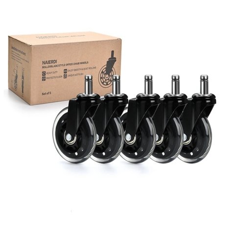 Roda de Cadeira de Escritório, Rodízio de Cadeira de Escritório de 3 Polegadas 5 Peças para Substitu