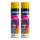 Ver imagem 2 de Tinta Spray 400ml Amarelo Uso Geral em Aço Ferro Gesso Couro Cerâmica | Universo | Kit 02 Un