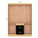 Ver imagem 4 de Guarda Roupa Casal Ambiente Milão 6 Portas Damasco Preto – Poquema