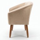 Ver imagem 6 de Jogo 2 Poltronas Estofadas Tecido Veludo Elegante para Sala de Espera Aconchegante Pés de Madeira Re