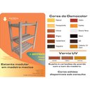 Ver imagem 2 de Estante Modular 3 Prateleiras Madeira Maciça 65x50x29 Cm Pintada Neonx - Verniz Mogno Uv