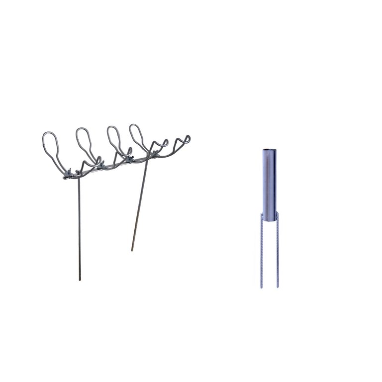 Suporte Para 4 Varas De Pesca E Suporte De Guarda-Sol Chão Suporte Para 4 Varas De Pesca E Suporte De Guarda-Sol Chão