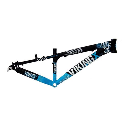 Quadro Alumínio Dirt Jump Aro 26 Preto e Azul Vikingx Tuff25