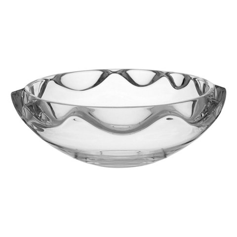 Vaso Decorativo Enfeite Centro Mesa 11x32x32cm Vidro Transparentearente