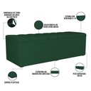 Ver mais imagens de Kit Cabeceira Cama Box Casal 140cm Calçadeira Recamier Baú Dália W01 Suede Verde Musgo - Lyam