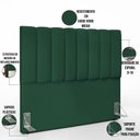 Ver imagem 6 de Kit Cabeceira Cama Box Casal 140cm Calçadeira Recamier Baú Dália W01 Suede Verde Musgo - Lyam