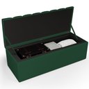 Ver imagem 4 de Kit Cabeceira Cama Box Casal 140cm Calçadeira Recamier Baú Dália W01 Suede Verde Musgo - Lyam
