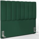 Ver imagem 3 de Kit Cabeceira Cama Box Casal 140cm Calçadeira Recamier Baú Dália W01 Suede Verde Musgo - Lyam