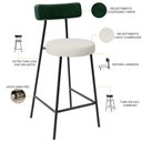 Ver imagem 4 de Kit 05 Banquetas Baixa Bar Cozinha e Sala Jantar Milão L02 Facto Verde Linho Champagne - lyam
