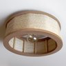 Luminária Lustre Pendente Rústico Retro Madeira Sisal 60cm - 1