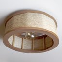 Ver imagem 1 de Luminária Lustre Pendente Rústico Retro Madeira Sisal 60cm