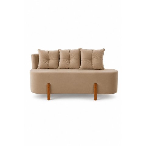 Sofá Orgânico Curvo Capuccino 1,50 cm -Belufan Móveis
