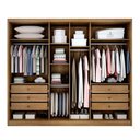 Ver imagem 4 de Guarda Roupa Casal Rizon 6 Portas de Bater 6 Gavetas MDF com Espelho Cumaru-Fendi Móveis Novo