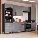 Ver imagem 1 de Cozinha Modulada Completa Fidelitá Mônaco 5 Peças 320cm 11 Portas 4 Gavetas sem Tampo Chumbo/tit