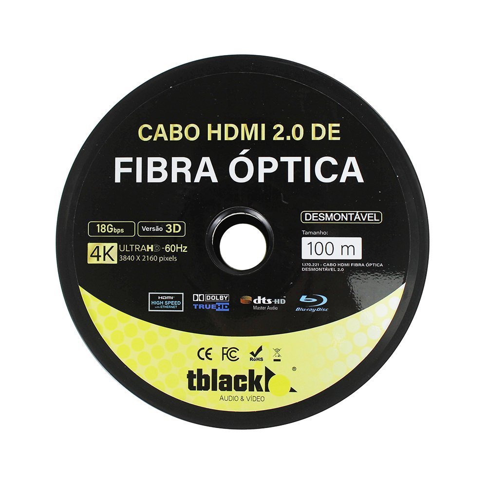 CABO HDMI FIBRA OPTICA DESMONTAVEL 2.0 100 METROS - 3