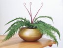 Ver imagem 2 de Arranjo Flor Artificial Samambaia Renda Verde Com Vaso Ouro
