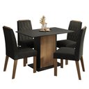 Ver imagem 2 de Conjunto Sala de Jantar Tampo de Madeira 4 Cadeiras Rustic/Preto/Oxford Romã Madesa