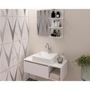 Ver imagem 1 de Armário C/ Balcão Banheiro Suspenso Bn3601 S/ Cuba 80cm e Espelho Bn3608 Branco - Tecno Mobili